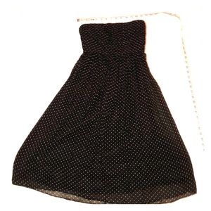 100% Silk J.Crew Polka Dot Strapless Dress
